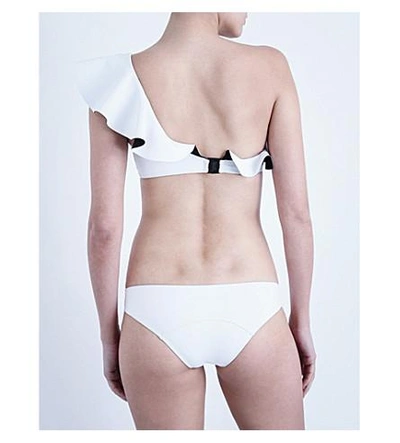 Shop Lisa Marie Fernandez Arden Flounce Bikini In White/black Bonded