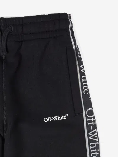 Off-white Boys Bookish Logo Band Joggers In Black