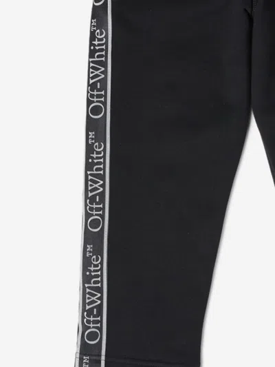 Off-white Boys Bookish Logo Band Joggers In Black