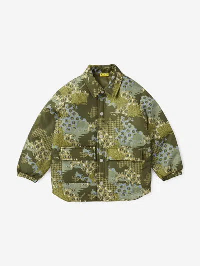 Off-white Camouflage Crazy Padded Jacket In Green