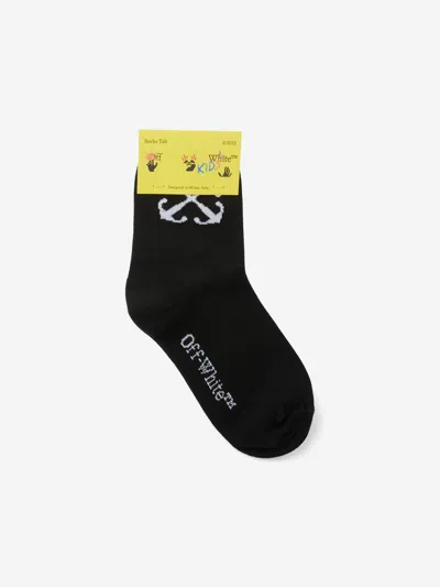 Off-white Kids Arrow Mid High Socks In Black