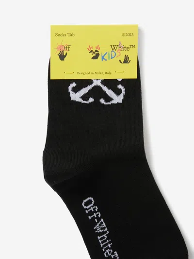 Off-white Kids Arrow Mid High Socks In Black