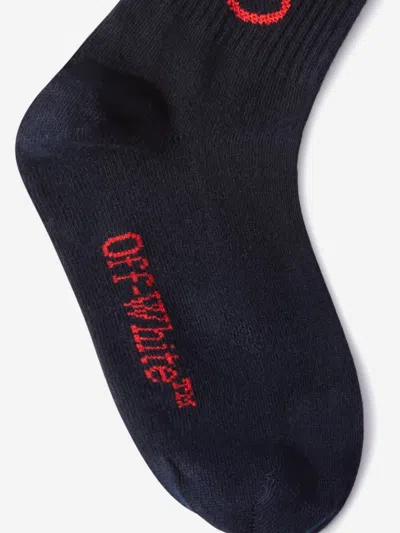 Off-white Kids Bookish Logo Socks In Black