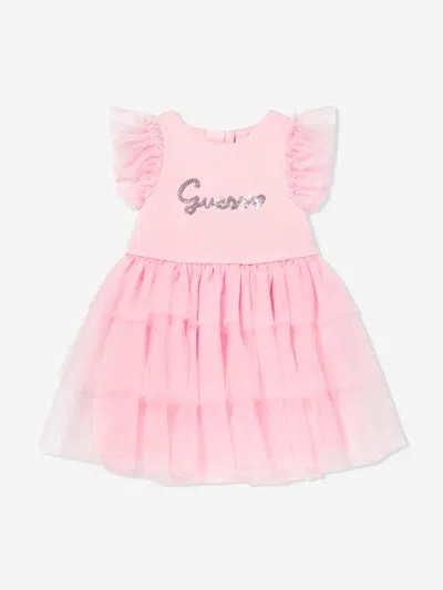 Guess Baby Girls Tulle Dress With Knickers In Pink