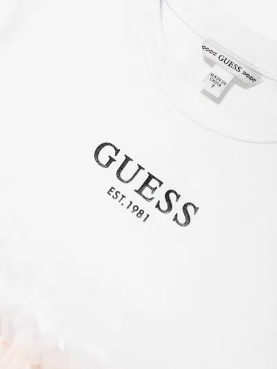 Guess Girls Mixed Fabric Dress In Pink