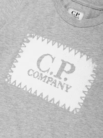 C.p. Company Boys Logo T-shirt In Grey