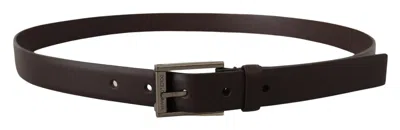 Dolce & Gabbana Elegant Dark Brown Leather Belt In Brown