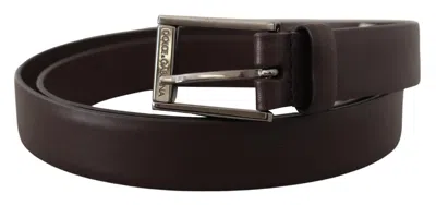 Dolce & Gabbana Elegant Dark Brown Leather Belt In Brown