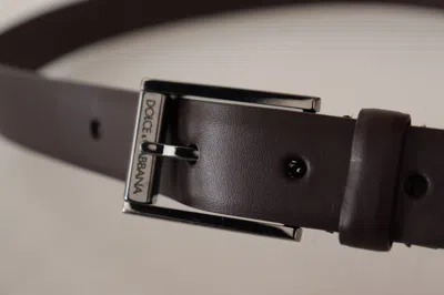 Dolce & Gabbana Elegant Dark Brown Leather Belt In Brown