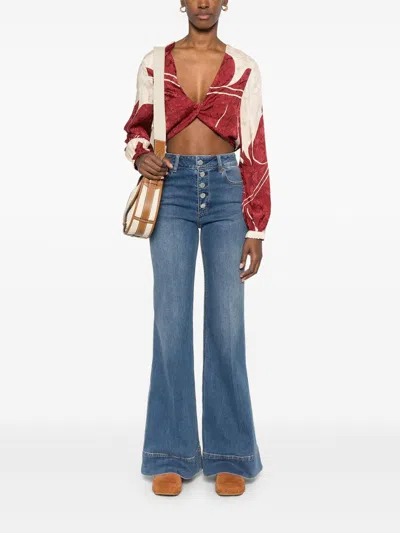 Alice And Olivia Alice + Olivia Missa Denim Cotton Jeans In Blue