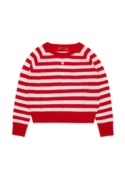 Max & Co Striped Wool Sweater In Red