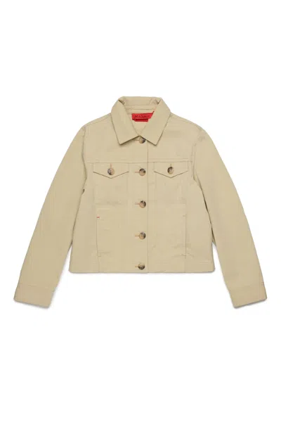 Max & Co Cotton Blend Gabardine Jacket In Beige