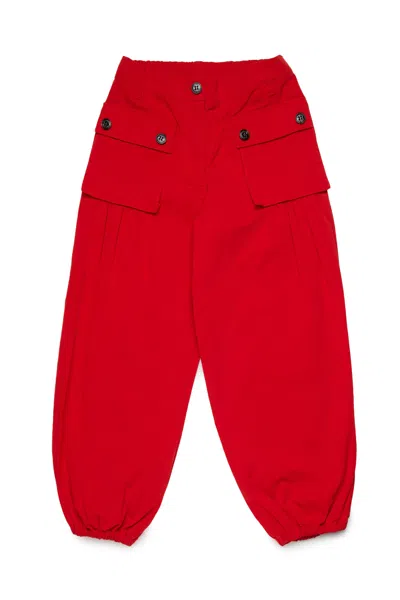 Max & Co Tapered Cargo Trousers In Red