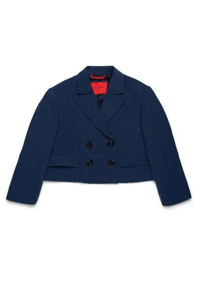 Max & Co Giacca Blazer Doppiopetto Cropped In Blue