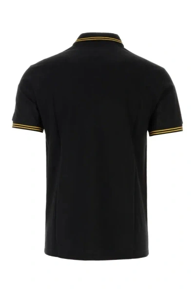 Versace Black Polo Shirt With Classic Collar And Medusa Embroidery