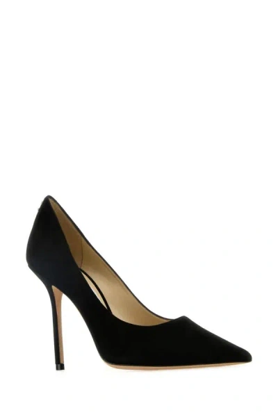 Jimmy Choo Romy 85 Spitze Pumps Aus Schwarzem Leder Mit Eidechsen-print