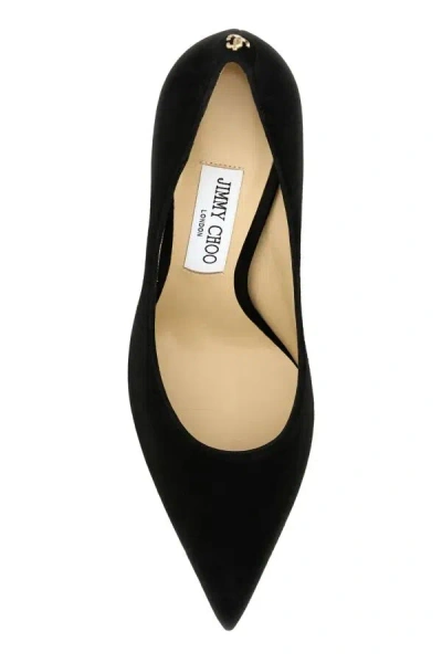Jimmy Choo Romy 85 Spitze Pumps Aus Schwarzem Leder Mit Eidechsen-print