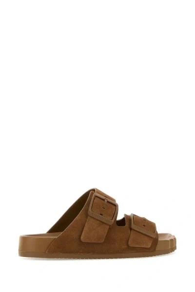 Balenciaga Camel Suede Sunday Slippers