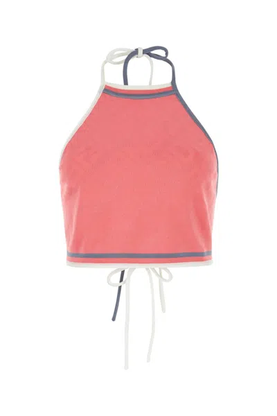 Fendi Dark Pink Viscose Blend Crop Top