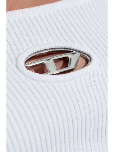 Diesel Cropped Ribbed Knit Boat Neck Sweater