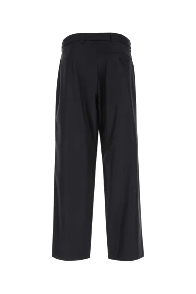 Prada Midnight Wool Wide-leg Pant
