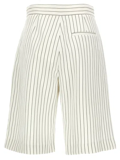 Loulou Studio Front Pleated Striped Bermuda Shorts With Pockets