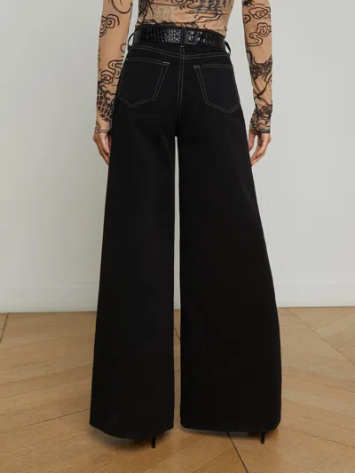 L Agence Beau Wide-leg Jean In Noir/mothergoose Contrast