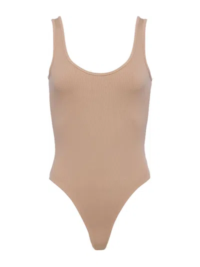 L'agence Nica Scoopneck Bodysuit In Cappuccino