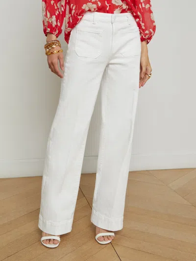 L Agence Nolan Patch Pocket Jean In Blanc