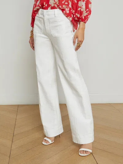 L Agence Nolan Patch Pocket Jean In Blanc