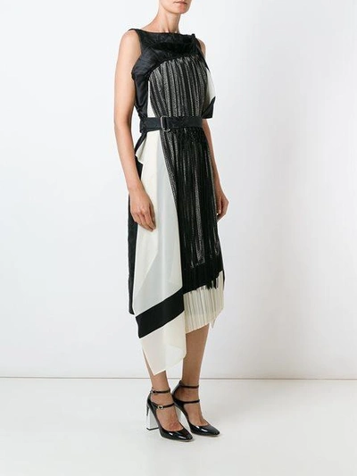 Shop Antonio Marras Fringed Belted Dress - Black