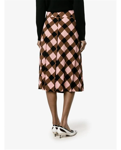 Shop Marni Check Print Wrap Skirt