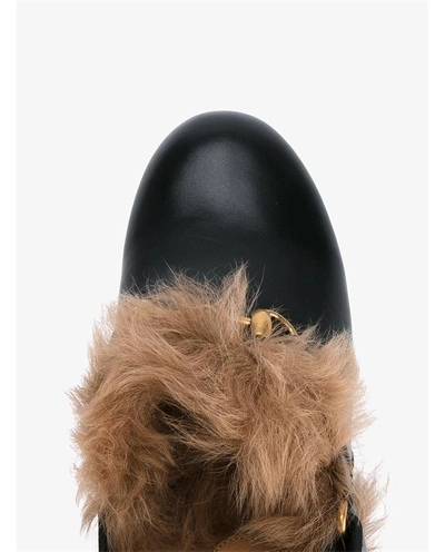 Shop Gucci Amstel Kangaroo Fur & Leather Clogs