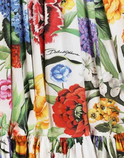 Dolce & Gabbana Floral-print Poplin Skirt In White