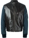 DOLCE & GABBANA DOLCE & GABBANA LEATHER PANEL BOMBER JACKET - BLACK,G9GP0TGE29011565808