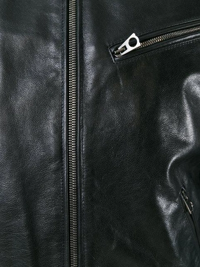 Shop Dolce & Gabbana Leather Panel Bomber Jacket - Black