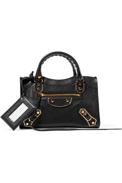 Shop Balenciaga City Mini Textured-leather Shoulder Bag
