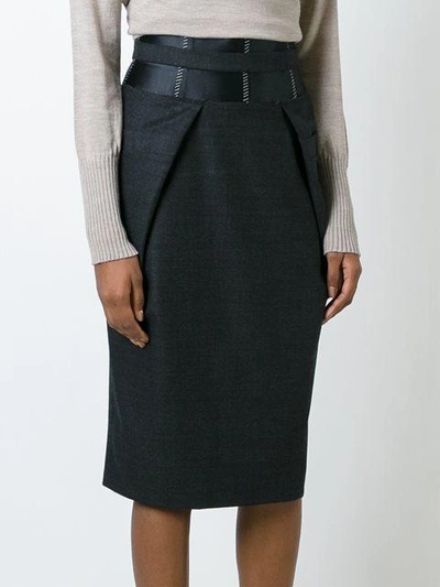 Shop Maison Margiela Contrast Panel Pencil Skirt In Black