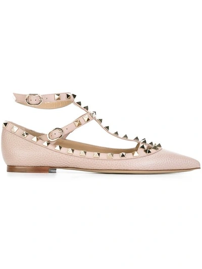 Valentino Garavani Rockstud' Ballerinas In Neutrals