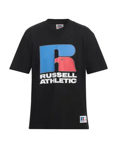 Russell Athletic Man T-shirt Black Size M Cotton, Polyester In Black