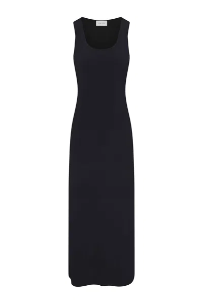 Anemos Preorder: Hume Tank Maxi Dress In Stretch Twill In Black
