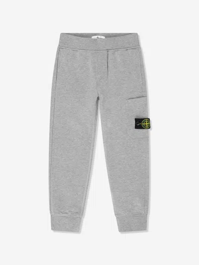 Stone Island Junior Boys Logo Joggers In Grey