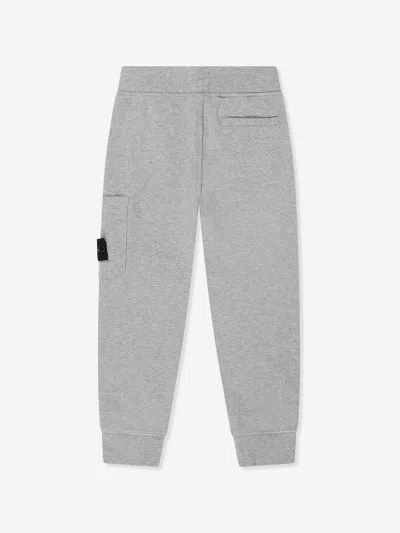Stone Island Junior Boys Logo Joggers In Grey
