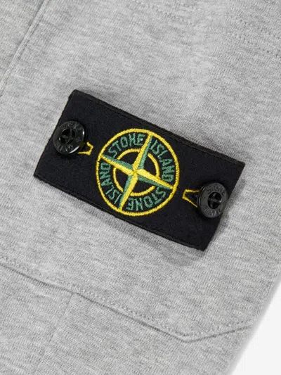 Stone Island Junior Boys Logo Joggers In Grey