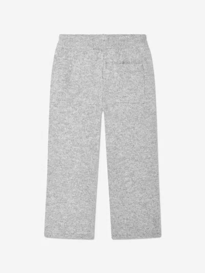 The Couture Club Kids Fluffy Knit Emblem Joggers In Grey