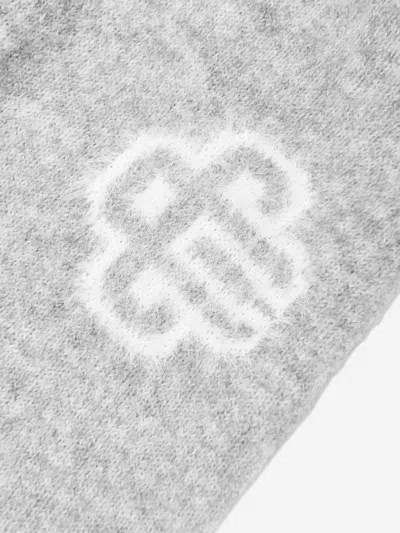 The Couture Club Kids Fluffy Knit Emblem Joggers In Grey