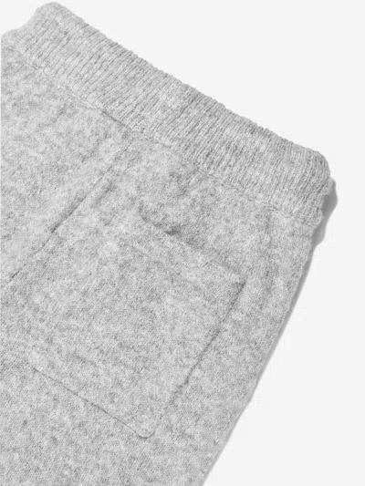 The Couture Club Kids Fluffy Knit Emblem Joggers In Grey