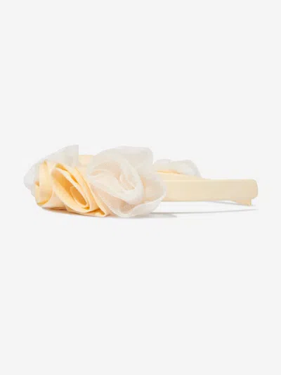 Jessie And James Girls Ring On Roses Headband In Yellow