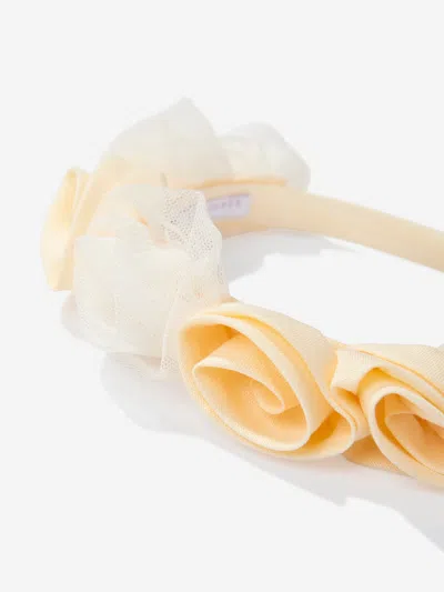 Jessie And James Girls Ring On Roses Headband In Yellow