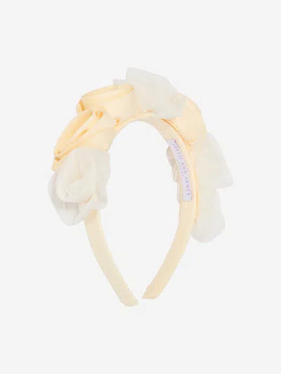 Jessie And James Girls Ring On Roses Headband In Yellow